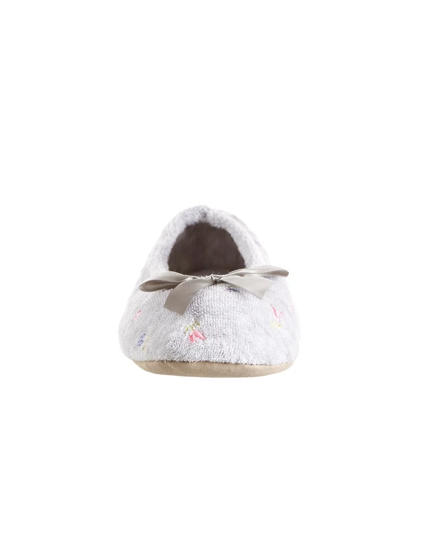 Isotoner Embroidered Terry Ballerina Slipper, Online Only Dulles