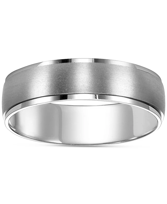 Shop Macy's Men's Platinum Ring, 4mm Wedding Band at Beverly