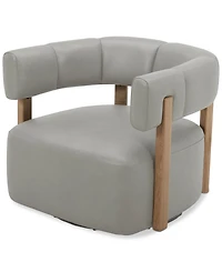 Closeout! Orsha 32" Leather Accent Swivel Chair, Created for Macy's