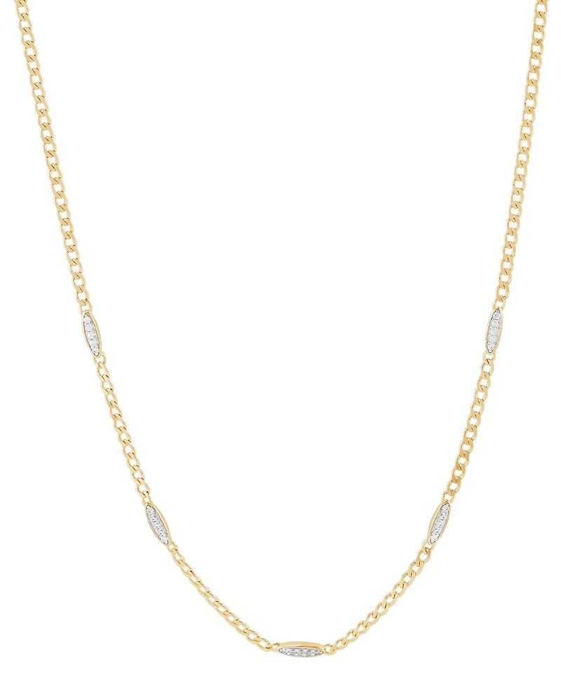 Diamond Mini Cluster Station 18" Collar Necklace (1/5 ct. t.w.) in 14k Gold-Plated Sterling Silver