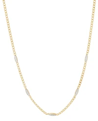 Diamond Mini Cluster Station 18" Collar Necklace (1/5 ct. t.w.) in 14k Gold-Plated Sterling Silver