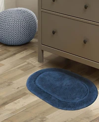 Superior Oval Solid Non-Skid Washable Cotton 2-Pc. Bath Rug Set