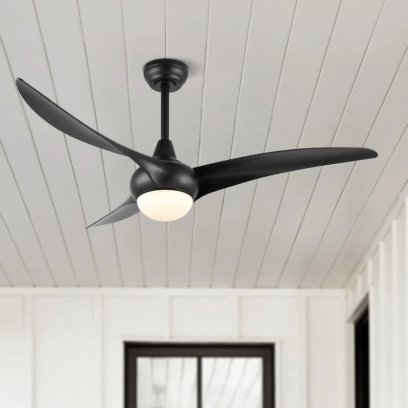 Jonathan Y Aviator Coastal Retro Iron/Plastic Swirl Integrated Led Ceiling Fan
