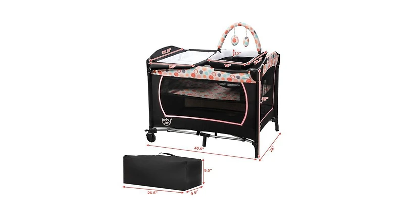 4-in-1 Convertible Portable Baby Playard with Changing Station