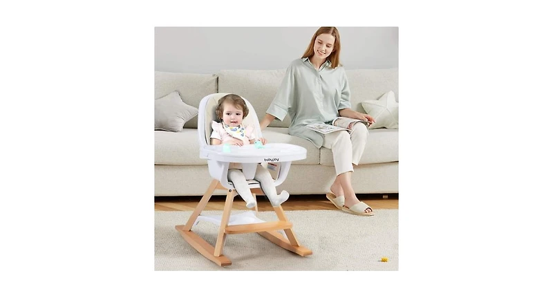 3-in-1 Convertible Wooden Baby High Chair