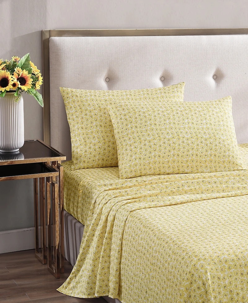 Betsey Johnson Sunflower Field Microfiber 3-Pc. Sheet Set, Twin
