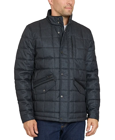 Sam Edelman Men's Box-Quilted Stand-Collar Puffer Jacket