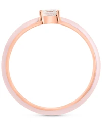 Effy Morganite (1/5 ct. t.w.) & Enamel Solitaire Ring in 14k Rose-Gold-Plated Sterling Silver