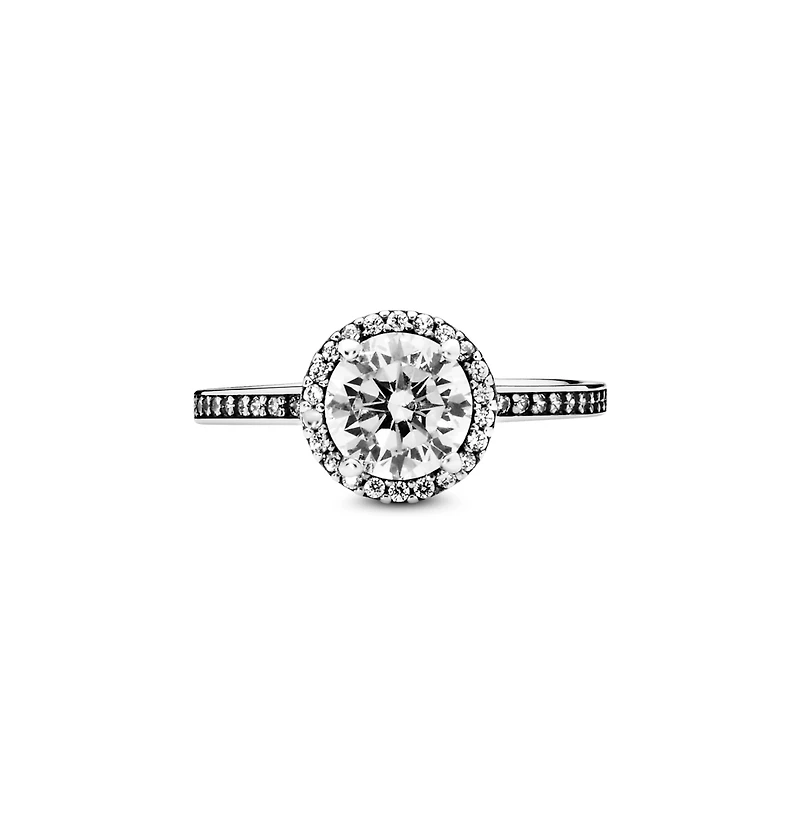 Pandora Cubic Zirconia Timeless Round Sparkle Halo Ring