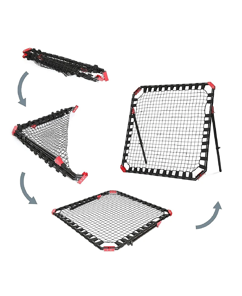Net Playz Soccer Rebounder, Football Training Gifts, Aids Equipment for Kids Teens Portable Kick-back Rebound Net, Skills Trainer for Team Exercises S