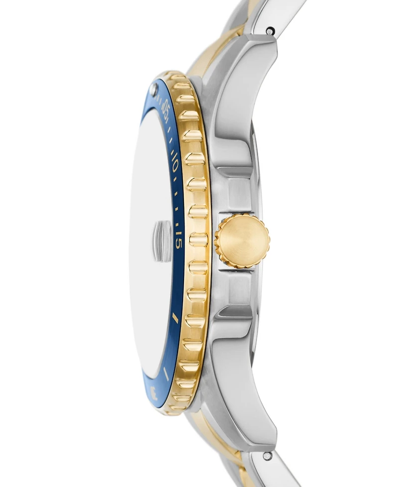 Fossil Men's Blue Dive Three-Hand Date Two-Tone Stainless Steel Watch 42mm