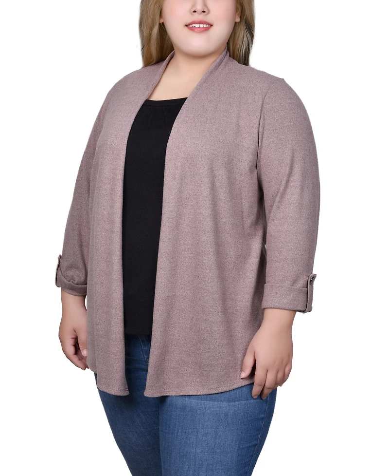 Ny Collection Plus Size 3/4 Sleeve Two in One Top