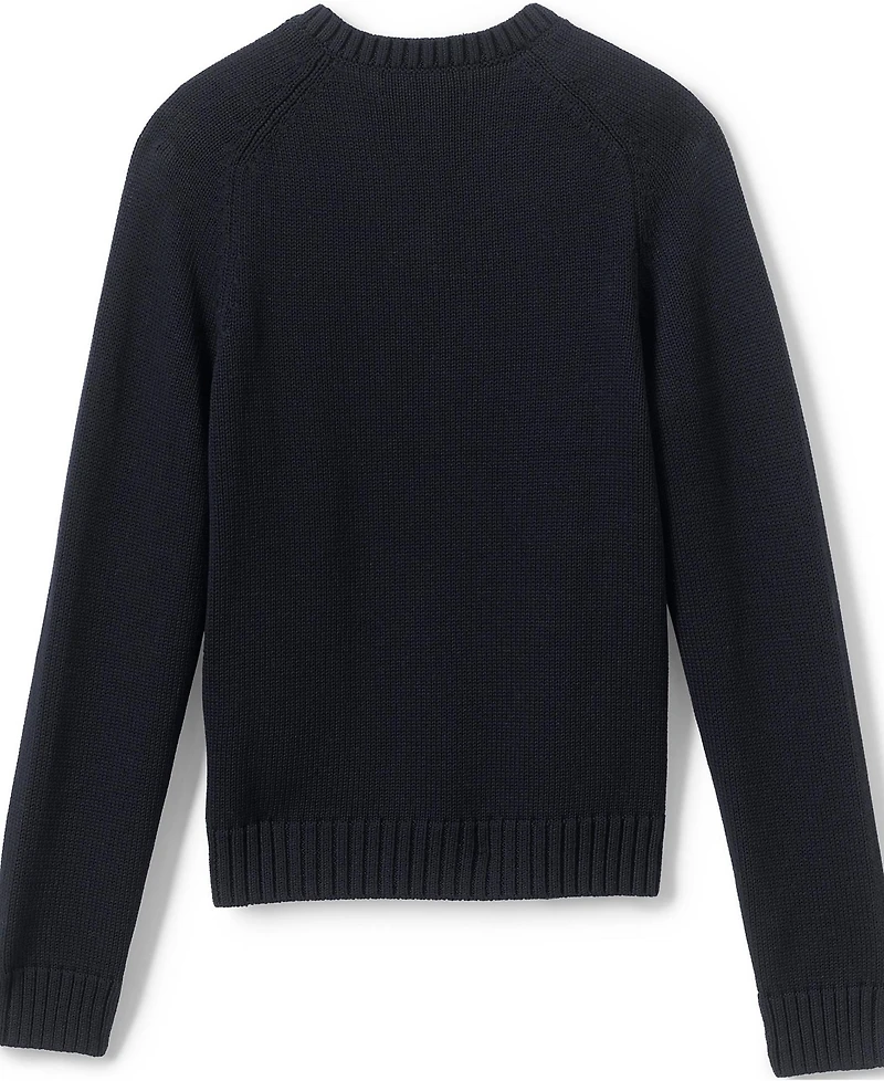 Lands' End Child School Uniform Kids Cotton Modal V-neck Sweater