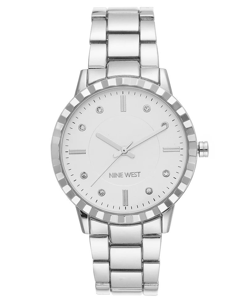 Nine West Women's Quartz Silver-Tone Alloy Link Bracelet Watch, 36mm
