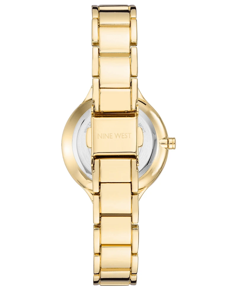 Nine West Women's Quartz Gold-Tone Alloy Link Bracelet Watch, 36mm