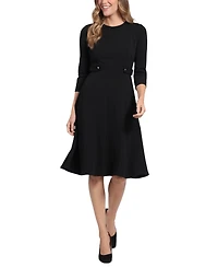 London Times Women's Tab-Waist Fit & Flare Dress