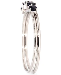 Sapphire Five Stone Split Shank Band (7/8 ct. t.w.) in Sterling Silver