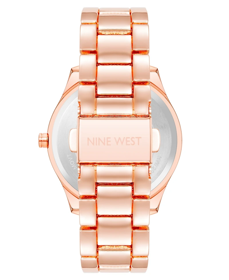 Nine West Women's Quartz Rose Gold-Tone Alloy Link Bracelet Watch, 36mm