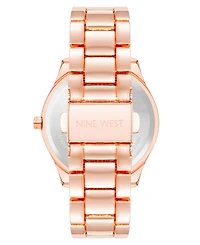 Nine West Women's Quartz Rose Gold-Tone Alloy Link Bracelet Watch, 36mm