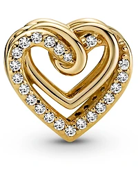 Pandora Cubic Zirconia Sparkling Entwined Hearts Charm
