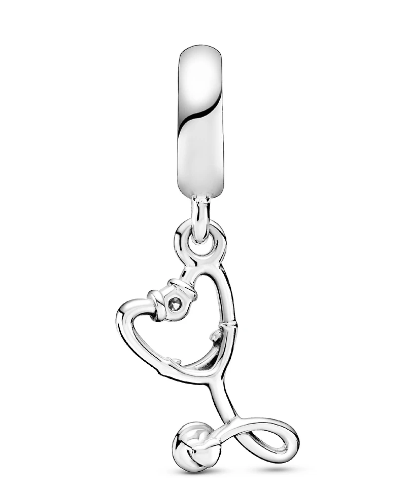 Pandora Cubic Zirconia Stethoscope Heart Dangle Charm