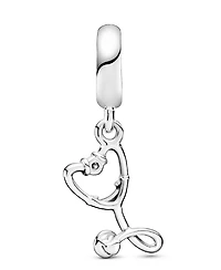 Pandora Cubic Zirconia Stethoscope Heart Dangle Charm