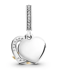 Pandora Cubic Zirconia Two-Tone Happy Anniversary Dangle Charm