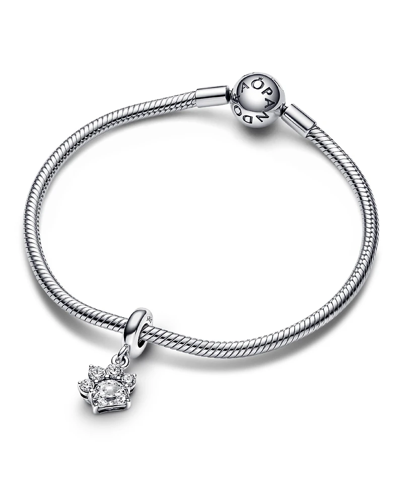 Pandora Cubic Zirconia Sparkling Pet Paw Print Dangle Charm