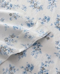 Laura Ashley Cotton Flannel 3 Piece Sheet Set, Twin