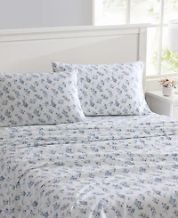 Laura Ashley Cotton Flannel 3 Piece Sheet Set, Twin