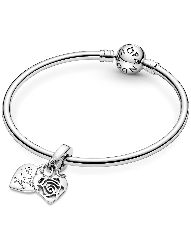 Pandora Sterling Silver Rose Heart Padlock Dangle Charm