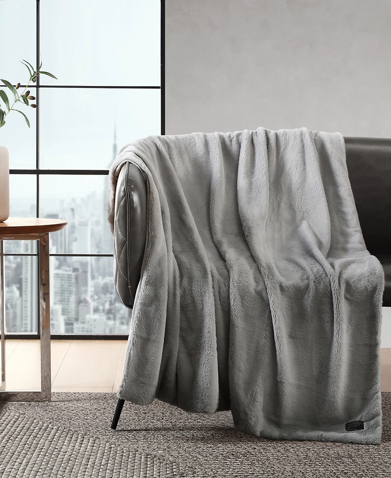 Kenneth Cole Reaction Solid Faux Fur Throw, 60x50