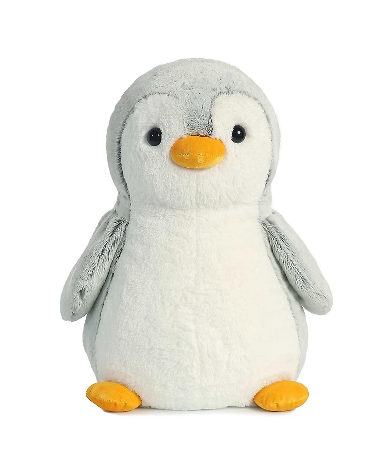 Aurora Medium Gray PomPom Penguin Playful Plush Toy Gray 11.5"