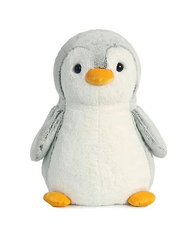Aurora Medium Gray PomPom Penguin Playful Plush Toy Gray 11.5"