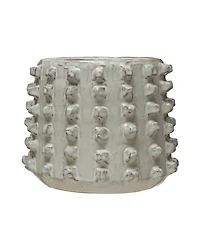 Stoneware Sculptural Planter with Raised Dots Vase