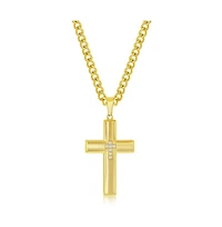Stainless Steel Cz Cross Necklace