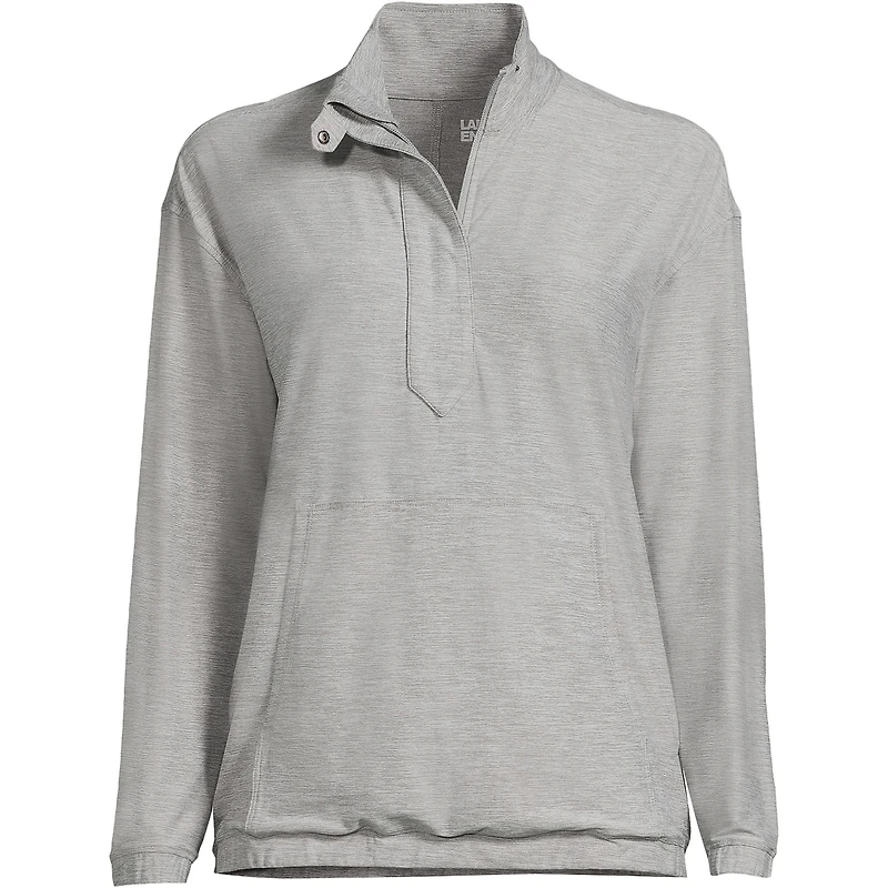 Lands' End Women's Long Sleeve Performance Zip Front Popover Shirt