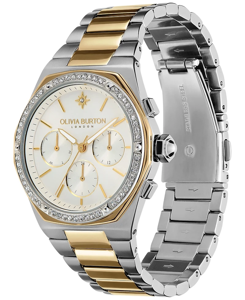 Olivia Burton Women's Hexa Multifunction Two-Tone Stainless Steel Bracelet Watch 38mm