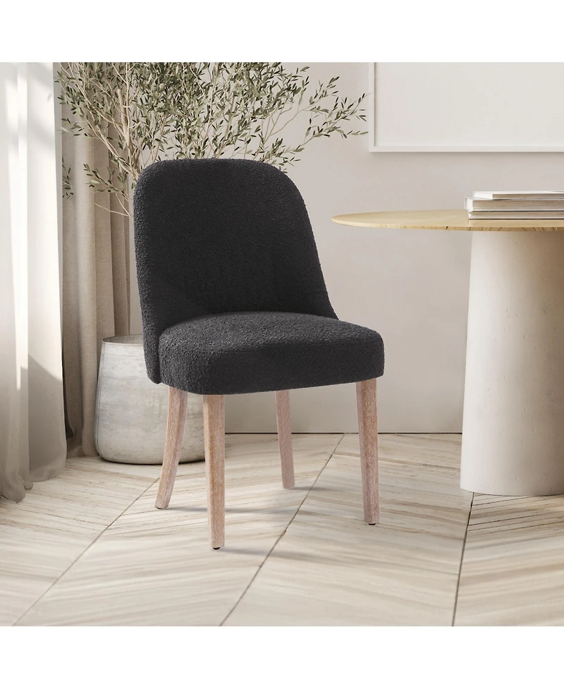 Mid-Century Modern Upholstered Boucle Dining Chair