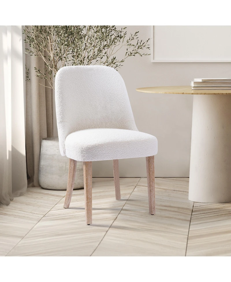 Mid-Century Modern Upholstered Boucle Dining Chair