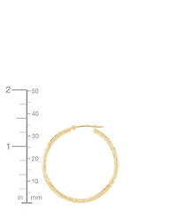 Diamond-Cut Hoop Earrings in 14k Gold, 1 1/3 inch
