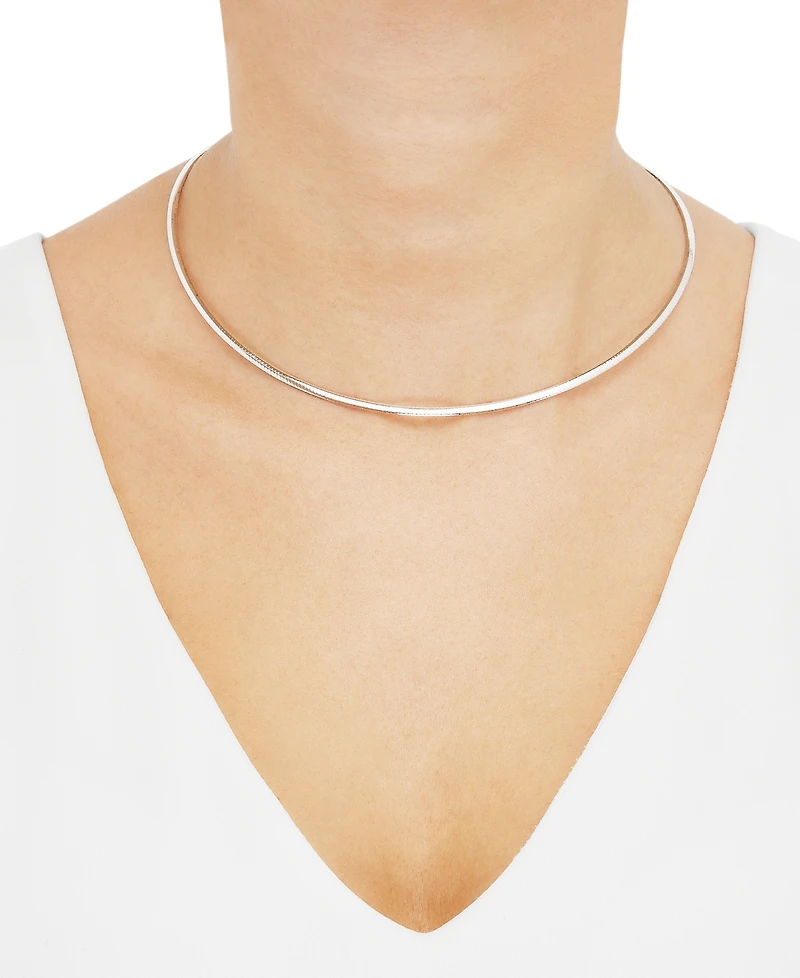 Lightweight 17" Reversible Omega 14k Gold over Sterling Silver and Sterling Silver Necklace