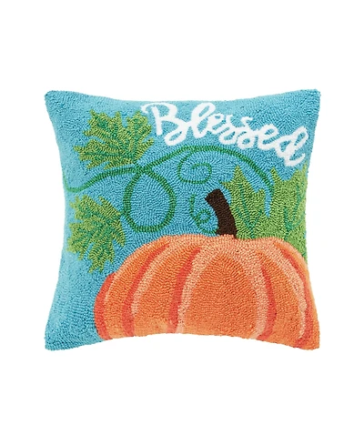 Blessed Pumpkin Hooked Throw Pillow