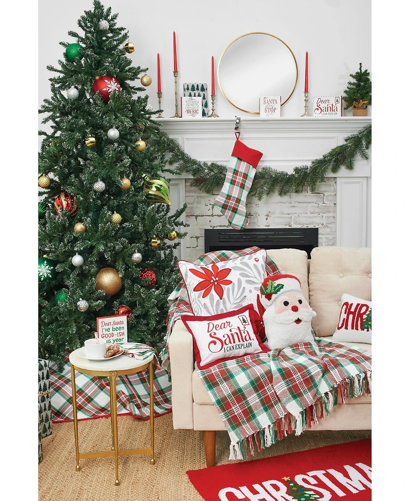 St. Nick Shaped Hooked Throw Pillow