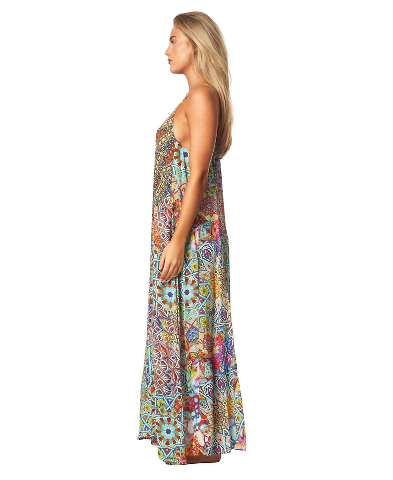 La Moda Clothing Women's Scoop neck T-back Maxi Dress
