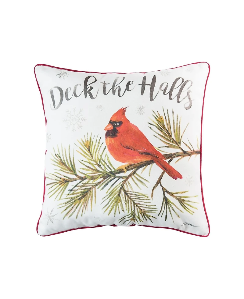 Deck The Halls Cardinal 18" x 18" Printed Throw Pillow