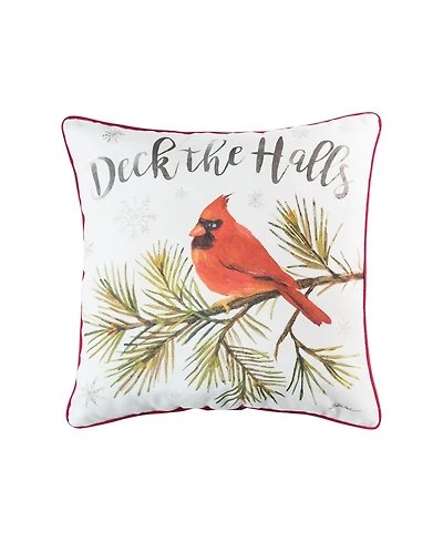 Deck The Halls Cardinal 18" x 18" Printed Throw Pillow