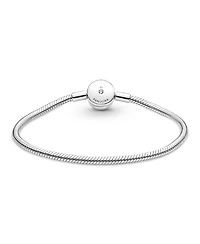Pandora Moments Cubic Zirconia Sterling Silver Halo Snake Chain Bracelet