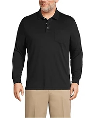 Lands' End Big & Tall Long Sleeve Cotton Supima Polo Shirt with Pocket