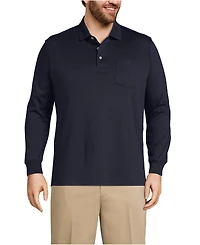 Lands' End Big & Tall Long Sleeve Cotton Supima Polo Shirt with Pocket